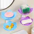 4Colors Flowers Shape Wall Mounted Soap Containers Dish Double Layer Soap Holder Tray Bathroom Soap Dishes. 