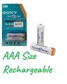 Imported Sony Cycle Energy Rechargeable AAA Batteries Cells Pack of 2 Pieces/Pcs 1.2v 4300mAh 1000 Cycles. 