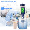 yieryi Salinity Meter 5 in 1 Salinity/TDS/EC/PH/Temp Tester with ATC Saltwater Tester for Seawater Aquariums Marine Monitoring and Koi Fish Pond. 