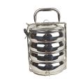 Decent Export Quality Stainless Steel Tiffin Carrier – SS Patti Belly Design Lunch Box for Office & School – Leak-Proof, Durable, Food-Grade – 3-Tier & 4-Tier. 
