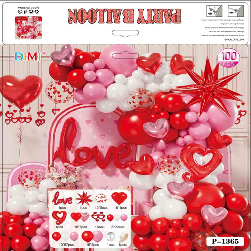 100 Pcs Romantic Love Balloons – Heart Latex Balloons for Anniversary ...