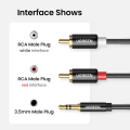 Ugreen RCA Cable HiFi Stereo 2RCA to 3.5mm Male to Male Audio Cable Cord AUX RCA Jack 3.5 Y Splitter for Amplifiers Audio Home Theater Cable RCA for Speakers iPod MP3 Player. 