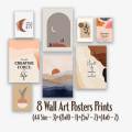 8 Various Sizes Minimalist Boho Wall Art with Motivational Quotes Posters Prints, Home & Room Decoration Items, Wall Decor Posters, Home Decor Wall Art, HD Quality Prints, Wall Hanging Room Decor Items, Wall Photo Cards Prints. 