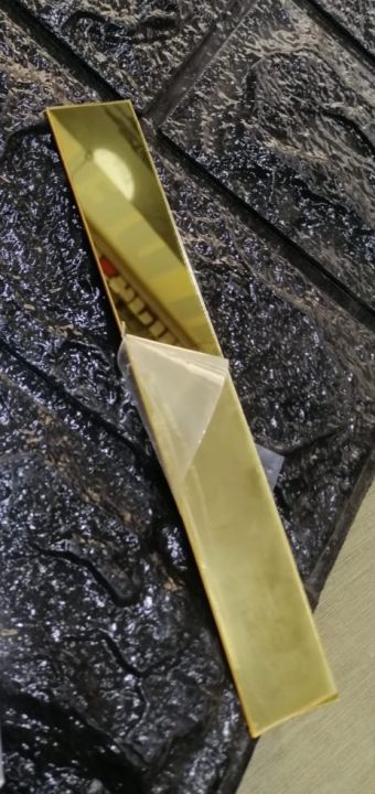 Golden Mirror PVC Wall Decor Strip, Brass Look, 1 Inch x 96 Inch