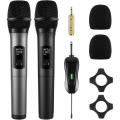 Wireless Handheld Microphone Dual Professional Cordless Dynamic Microphone System for Amplifier, PA System, Karaoke, Meeting, Party,. 
