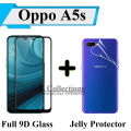 Oppo A5s / Oppo A7 / Oppo F9 / Oppo A12 Full Black 9D|5D|6D|10D|11D|21D Tempered Glass Screen Protector Full Glue Edge To Edge + Back Jelly Protector Clear Soft Film Protector Hydrogel Film Protector For Oppo A5s / Oppo A7 / Oppo F9 / Oppo A12. 