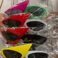Unique Design Novelty Glasses Green Pink Contrast Funny Roy Purdy Glasses Hip Hop Asymmetric Triangular Sunglasses Party. 