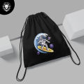 Astronaut Space Black Drawstring Bag For Boys & girls. 