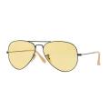 Ray-Ban Aviator Metal Black Frame Yellow Photochromic Lenses-RB3025-90664A-58. 