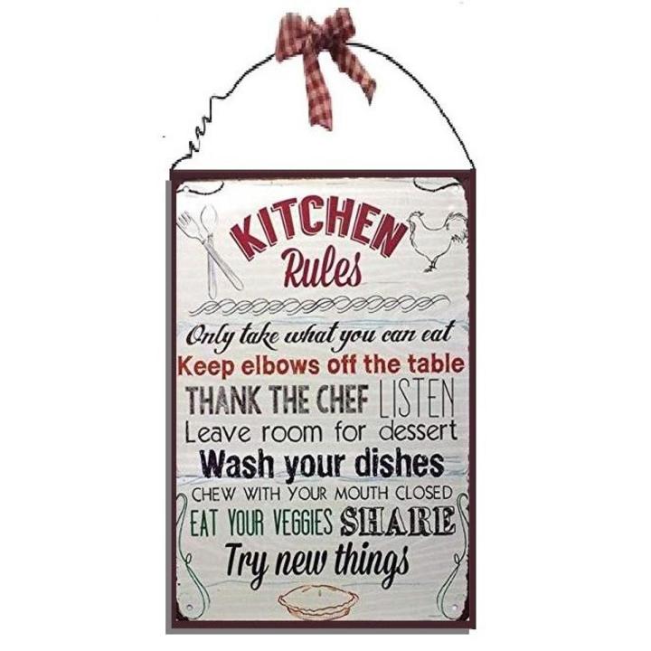 Kitchen Rules Wall Hanging Home Decor Size 12 X 9