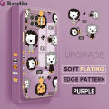 Jizetin (Free Lanyard) for OPPO A73 2020 / OPPO F17  Back Cover Cute Lion Luxury 6D Plating Case Side Pattern Soft Silicone Square Mobile Phone Cases. 
