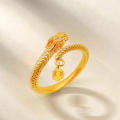 Personality Dragon Wagging Tail Ring 2024 Chinese Zodiac Dragon Trendy Design Metal Open Adjustable Finger Rings Female Jewelry. 