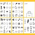 77 Kinds Of Cute Tattoo Stickers Bear Star Smiley Face English Temporary Tattoos Suitable For Summer Tattoos. 