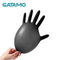 Gatamo black nitrile disposable gloves 100pc box  durable strong 100% nitrile gloves for food cooking workshop hair dressing. 