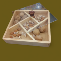 Pure Wood Dry Fruit Tray with Acrylic Glass Lid and Wooden  Handle Serving Tray  for Snacks. 
