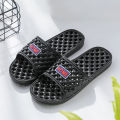 Washroom Soft Rubber Plastic Non-Slip Shower Slippers with Bubble Massage – Random Colors. 