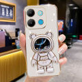 VRQR Luxury Soft Case For infinix Note 30 4G 5G Back Cover Cute 3D Quicksand Astronaut Folding Stand Cover infinix Note 30Pro 40Pro Plus 30 VIP 30i Zero 30 20 GT 20 Pro X6821 X6851 X6853. 