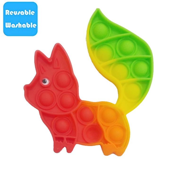 Push Pop Bubble Fidget Spinner Pop It Silicone Toy - 6 inches - Rainbow Tiger