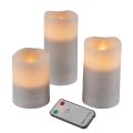 Flameless Candles - Real Wax Battery Operated Candles with Remote Control - Pack of 3 - Height 4, 5 & 6”, Diameter 3”. 