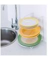 Luxury Heavy Duty 4-Tier Frying Pan Wire Rack And Plates Cupboard Storage Space Saver Organizer (White). 