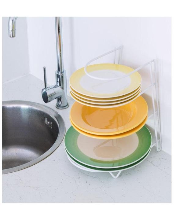 Luxury%20Heavy%20Duty%204-Tier%20Frying%20Pan%20Wire%20Rack%20And%20Plates%20Cupboard%20Storage%20Space%20Saver%20Organizer%20(White)%20-%20Image%203