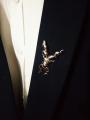 Markhor brooch silver black colour, Markhoor brooch badge , ISI symbol in black golden silver metal. 