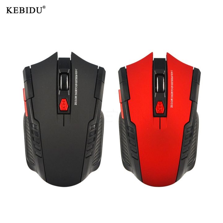 Kebidu 2.4GHz Wireless Optical Mouse - 1600DPI 6 Buttons Gaming Mice - 10M Long Distance Receiving Range