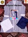 Multicolor Stitched Royal 3 Pc Summer Lilun (Gown+Inner+Trouser) Zebra Dress For Girls with Open Pictures by Ozone. 