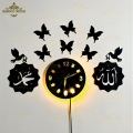 Flower Shaped MDF Wooden Wall Clock with Quartz Movement and 24 Inch Diameter. 