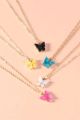 pack of 5 colorful butterfly  necklace gift for besties girls and womens .. 