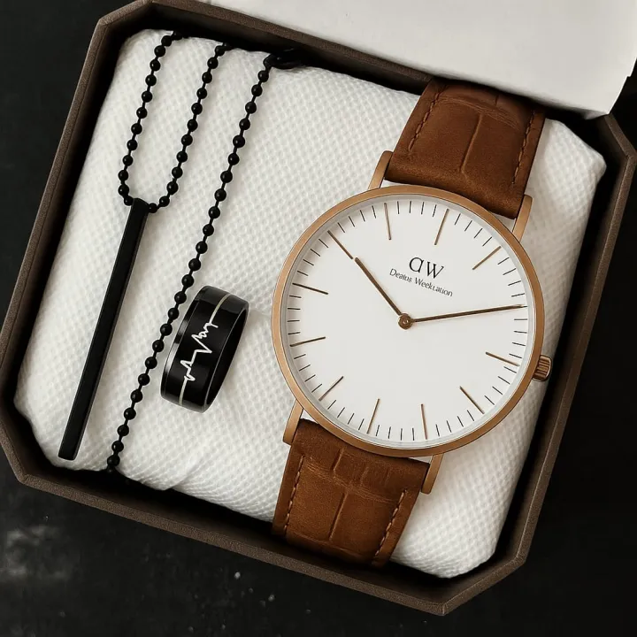 Pack%20Of%203%20Top%20Fashion%20Men's%20Business%20Watch%20Deal%20-Elegant%20Mens%20Arabic%20Aura%20Watch%20Casual%20Watch%20+Heart%20Beat%20Ring+3D%20Bar%20Stick%20Locket-High%20Quality%20Business%20Watch%20In%20Random%20dial%20Design%20-%20Image%203