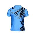 Men's Printed Polyester Sports T-Shirt (Blue). 