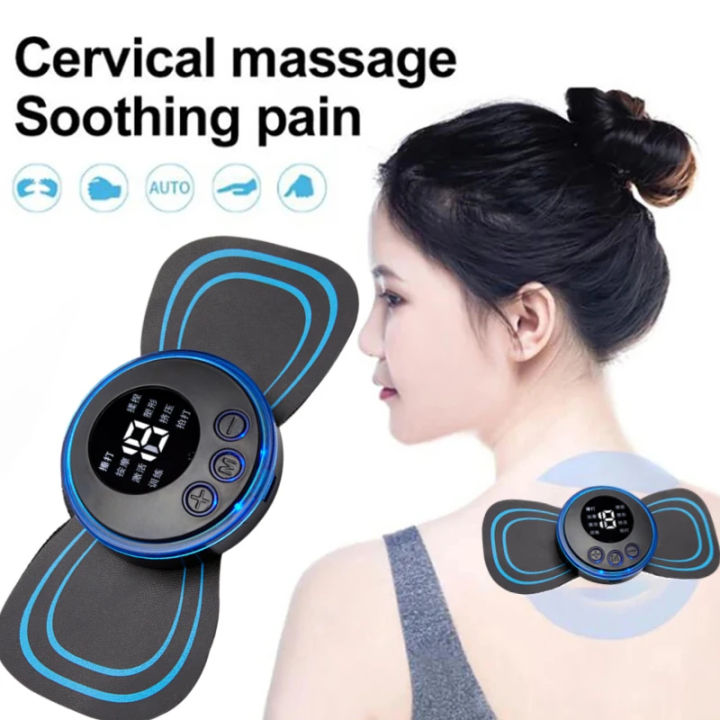 Lcd Neck LCD Display EMS Neck Stretcher Electric Massager 8 Mode Cervical ...
