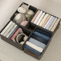 Foldable Cloth Storage Cubes Organizer with Handles Steel Frame Collapsible Clothes Organizer Storage Box for Wardrobe,Toys,Books,Saree, Shirts,and Blankets Storage Box (Grey Pink Green). 