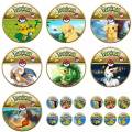 New Pokemon Anime Gold Plated Gold Coin Game Commemorative Coin Pikachu Gold Coin Game Collection Pokemon Cards Christmas. 