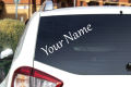 Custom name sticker for car 15x4 inch (White). 