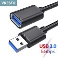 USB3.0 Extension Cable USB Male to Female Extended Data Line Sync Power Wire Connector Kable for Laptop PC PS5 SSD Mouse Printer. 