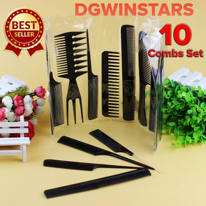 Special offer! 10 pieces Black Professional Combs Hair Salon Hair Styling Barbers Comb Set Kit Rat Tail Comb Hair Styling Comb Set Redberry Hair Comb Set Professional Salon Series(Pack of 10)