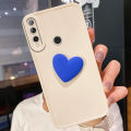 For Huawei P30 Lite Cover Fashion Klein Blue Love Heart Matte Phone Case Camera Lens Protection Soft Liquid Silicone Shockproof Protective Back Cover. 