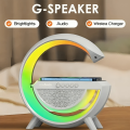 G Shaped LED Lamp BT 2301 Portable Bluetooth Speaker With Wireless Charging & RGB Lights. 