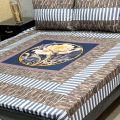 Premium Quality Cotton -  Duck  Patch Work King Size Bed Sheet. 
