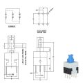 7X7mm 6-pin push touch switch self-lock/close button lock type. 