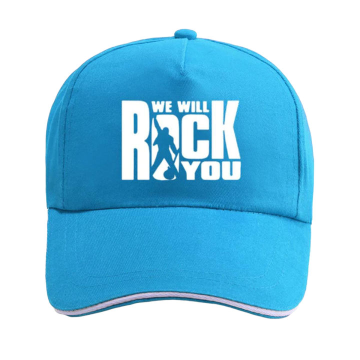 Cotton Trucker Caps We Will Rock You Print Baseball Cap Men Women Unisex Fashion Queen Rock Band Fans Rock Roll Hip Hop Hats