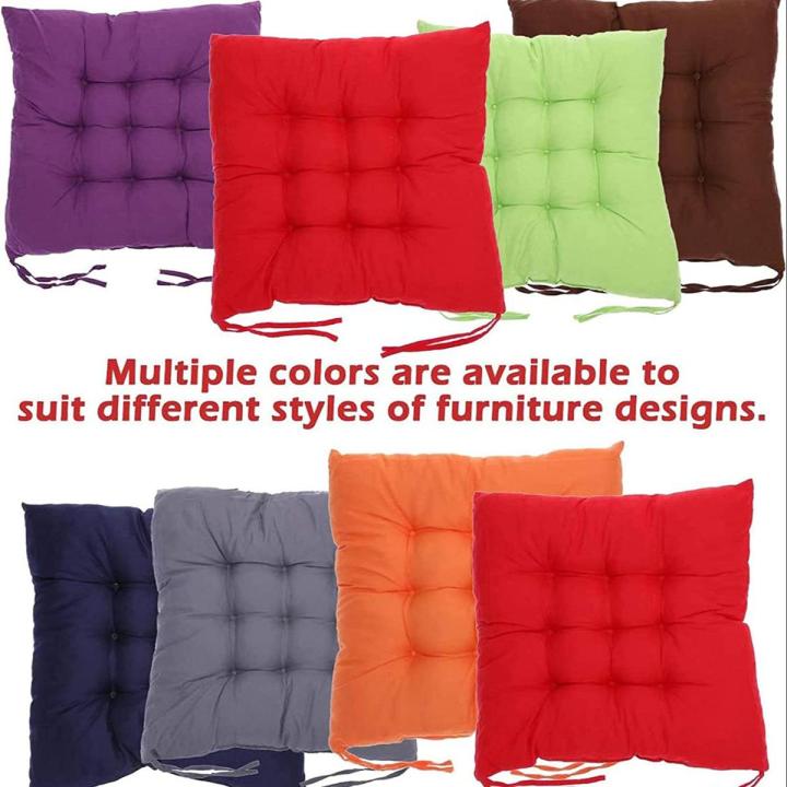 Chair Cushion Pad with Ties  Home Accessories  Home Décor Decoration item Dining Chair cushion with filling Pack of 2  Pack of 4 Pack Of 6