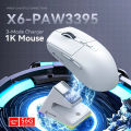 Attack Shark X6 Lightweight Wireless Gaming Mouse with 3 Mode Wired 2.4G BT5.2 Up to 26K DPI RGB Backlight Charging Base for Laptop Deskbtop. 