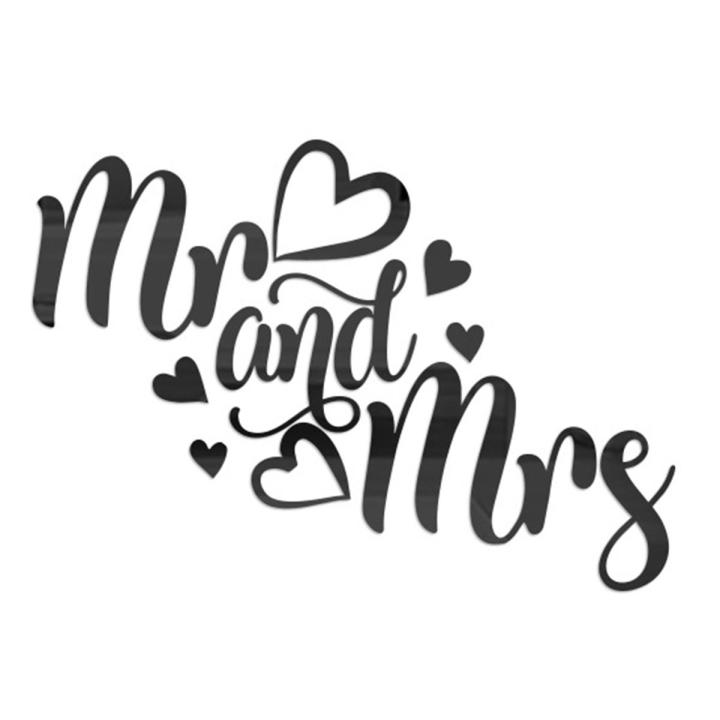 Acrylic Sticker Seamless Elegant Sticky Mr Mrs Wall Decal