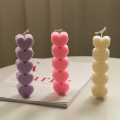 Set of 3 Heart Shaped Pillar Candle - Home decor - Valentine Day's Gift - Small Heart Pillar Candles -. 