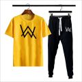 AW allen walker printed summer half sleeves round neck tshirt&trouser for men and boys recommended article of summer collection. 