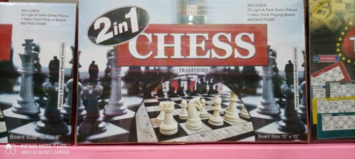 Classic Chess Board Game Large Size Thick Laminated Board 18 x 18 Inches Large Chess Pieces