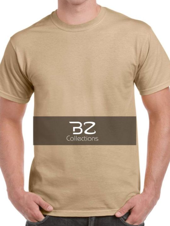 Light Brown T Shirt (Premium Quality) Plain Round Neck by Big Zee Collections